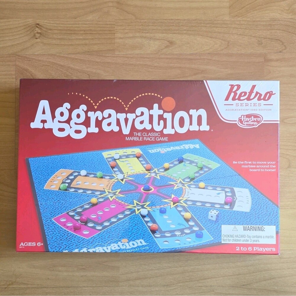 New Hasbro Gaming Aggravation Retro Series Marble Race Board Game Sealed